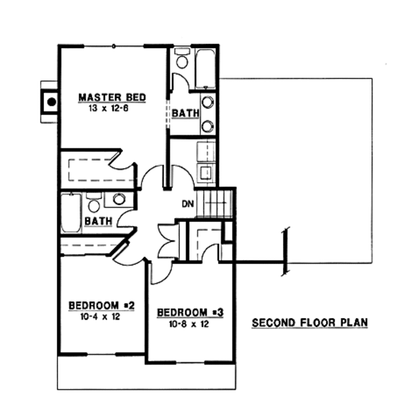 Traditional Floor Plan - Upper Floor Plan #67-142