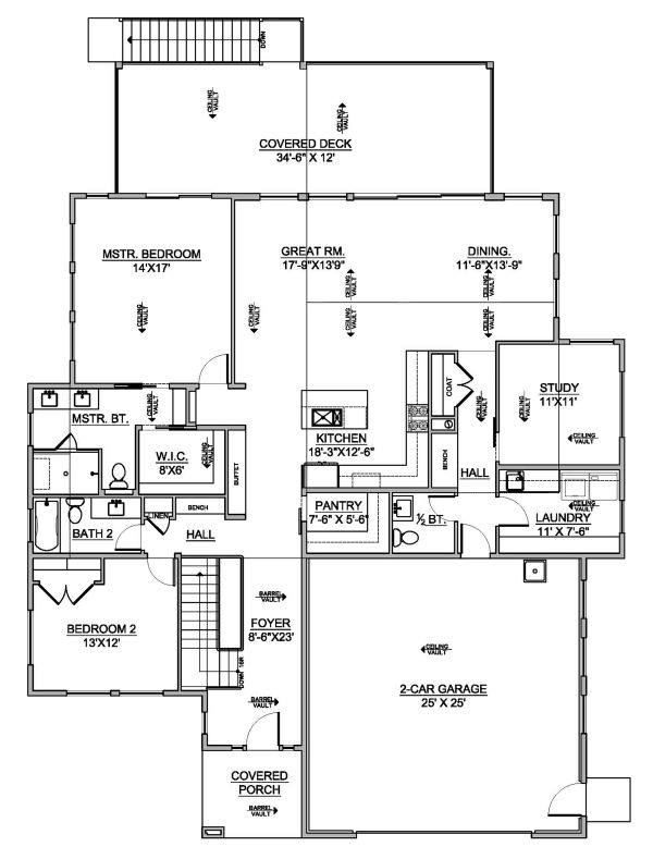 Modern Floor Plan - Main Floor Plan #1073-8