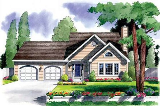 Exterior - Front Elevation for Traditional House Plan #312-519 - 3 bed, 2.5 bath