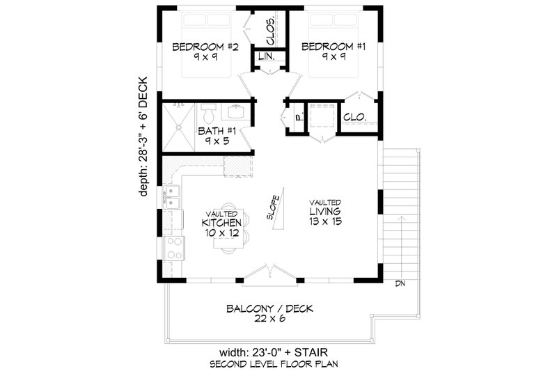 Home Plan - Floor Plan - Upper Floor for Southern House Plan #932-1294 - 3 bed, 2 bath