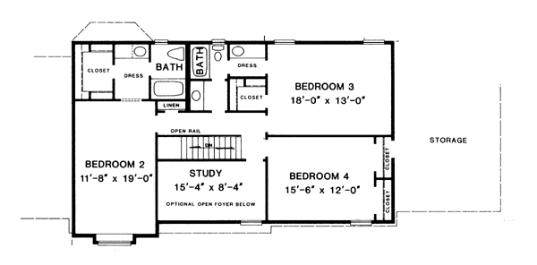 European Floor Plan - Upper Floor Plan #10-260