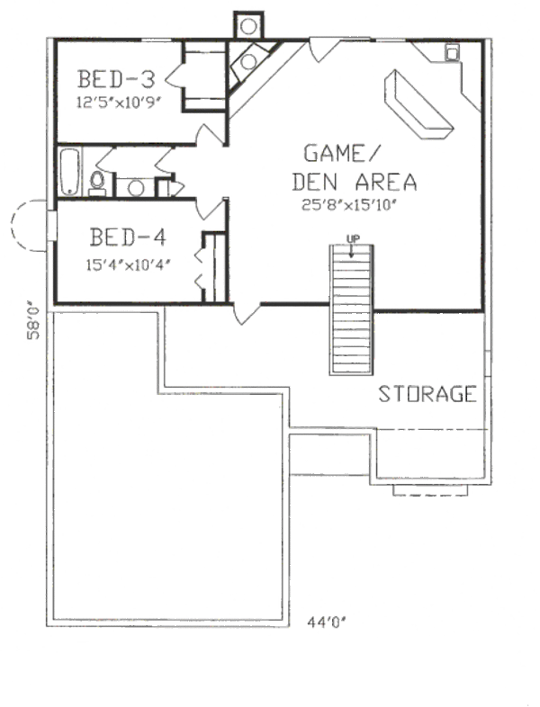 Floor Plan - Lower Floor Plan #405-212