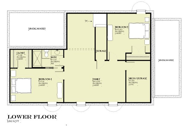 Traditional Floor Plan - Lower Floor Plan #901-168