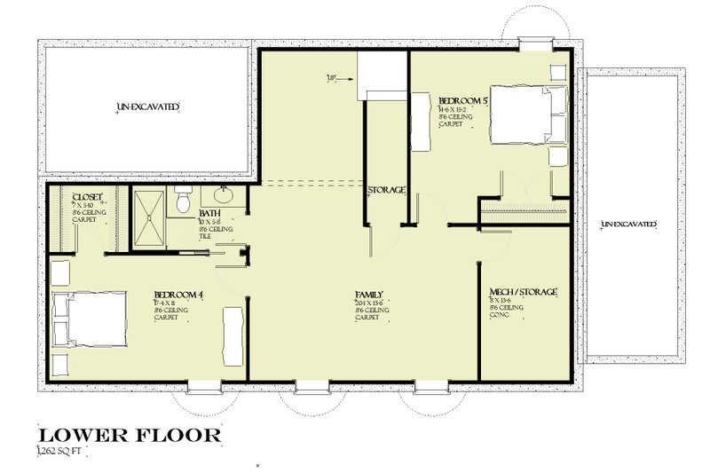 Architectural House Design - Floor Plan - Lower Floor for Traditional House Plan #901-168 - 5 bed, 3.5 bath