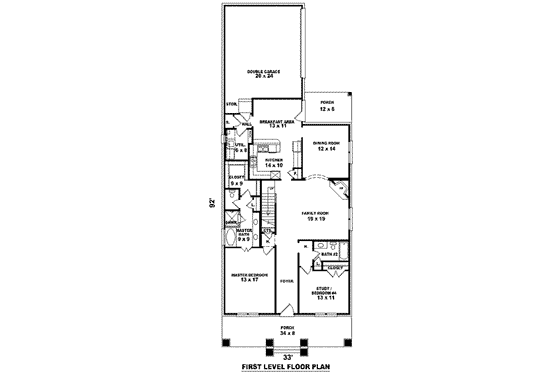 Floor Plan - Main Floor for Bungalow House Plan #81-952 - 3 bed, 3 bath