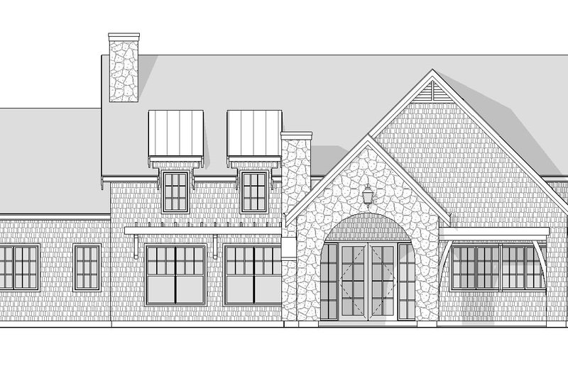 House Blueprint - Exterior - Rear Elevation 1 for Farmhouse House Plan #1114-102 - 5 bed, 4.5 bath