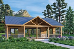 Cabin Exterior - Front Elevation Plan #472-441