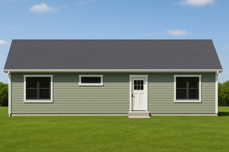 Architectural House Design - Exterior - Rear Elevation for Traditional House Plan #112-293 - 2 bed, 1 bath