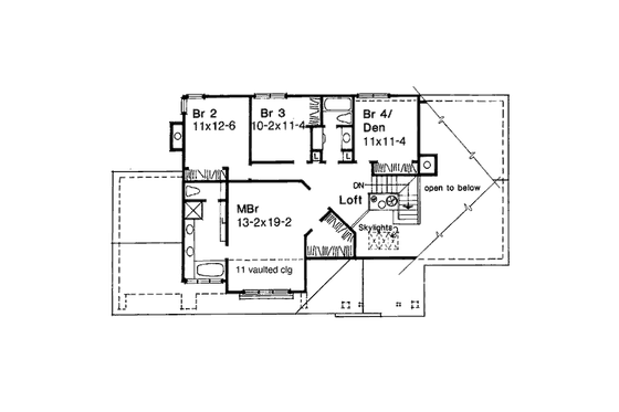 Floor Plan - Upper Floor for Traditional House Plan #320-479 - 3 bed, 2.5 bath