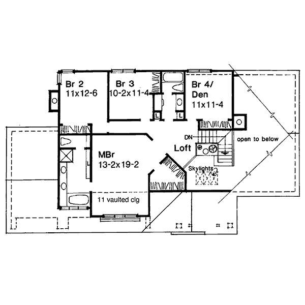 Traditional Floor Plan - Upper Floor Plan #320-479
