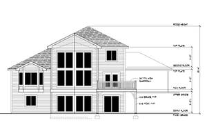 Exterior - Rear Elevation for Craftsman House Plan #112-220 - 5 bed, 3.5 bath