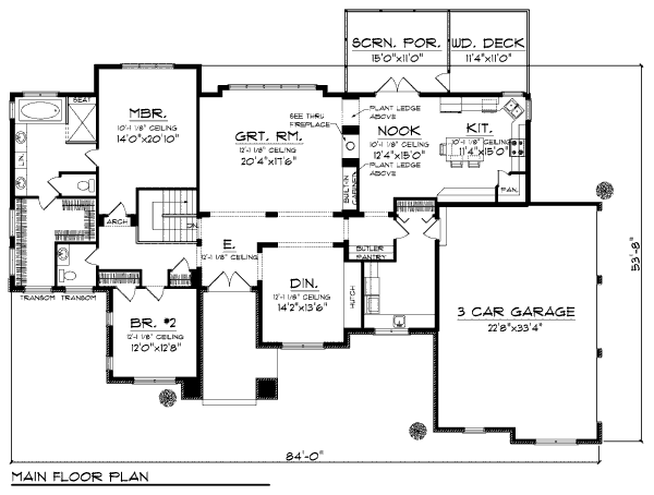 Home Plan - Modern Floor Plan - Main Floor Plan #70-1004