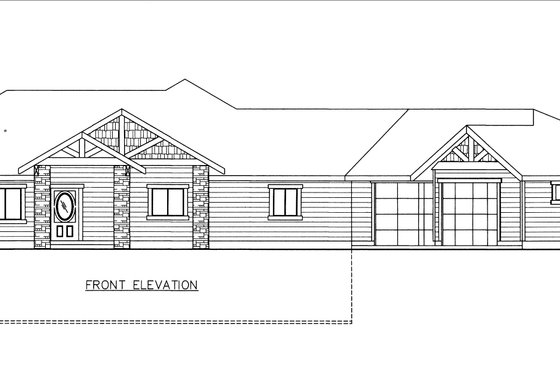 Exterior - Front Elevation 3 for Craftsman House Plan #117-1113 - 4 bed, 4 bath
