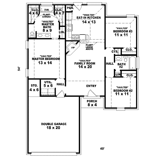 Traditional Floor Plan - Main Floor Plan #81-701