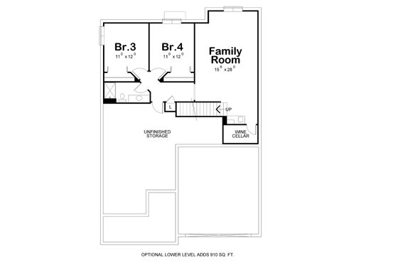 Ranch Floor Plan - Lower Floor Plan #20-2313