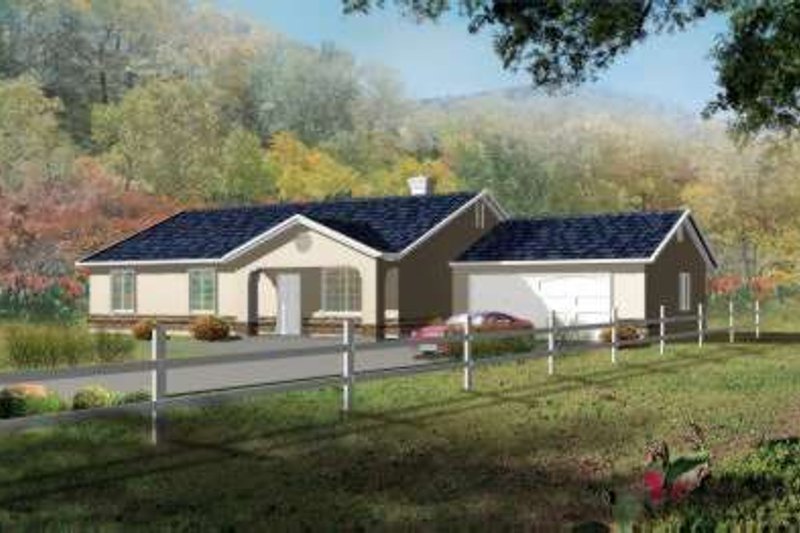 Dream House Plan - Adobe / Southwestern Exterior - Front Elevation Plan #1-383