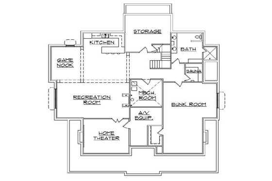 Floor Plan - Lower Floor for Victorian House Plan #5-441 - 5 bed, 5.5 bath