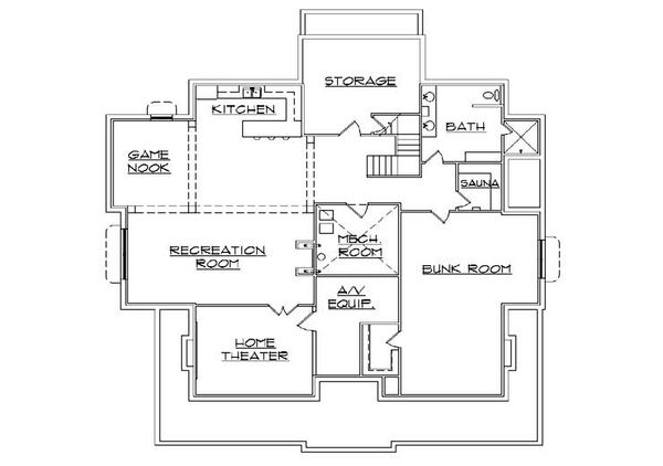 Architectural House Design - Victorian Floor Plan - Lower Floor Plan #5-441