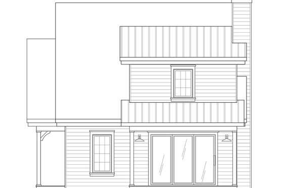 Exterior - Rear Elevation for Cottage House Plan #23-661 - 2 bed, 2 bath