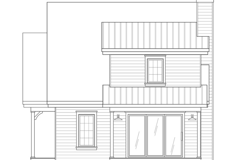 Home Plan - Exterior - Rear Elevation for Cottage House Plan #23-661 - 2 bed, 2 bath