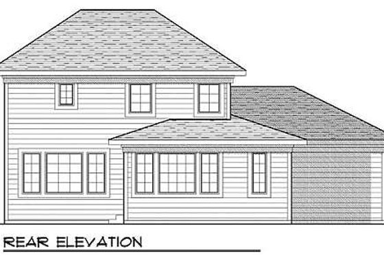 Exterior - Rear Elevation for Traditional House Plan #70-917 - 3 bed, 2.5 bath