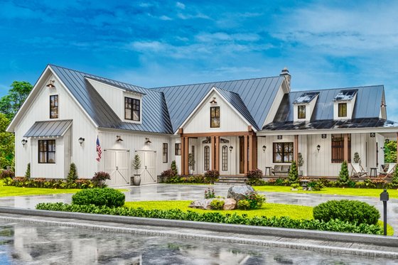 Exterior - Front Elevation 4 for Farmhouse House Plan #54-488 - 3 bed, 3.5 bath