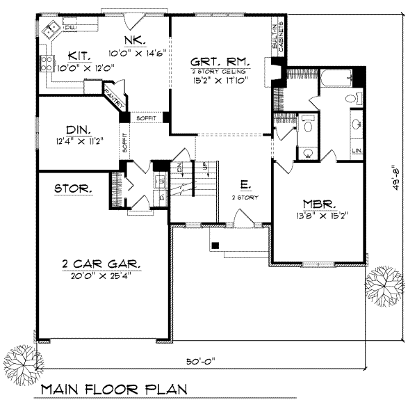Traditional Floor Plan - Main Floor Plan #70-283