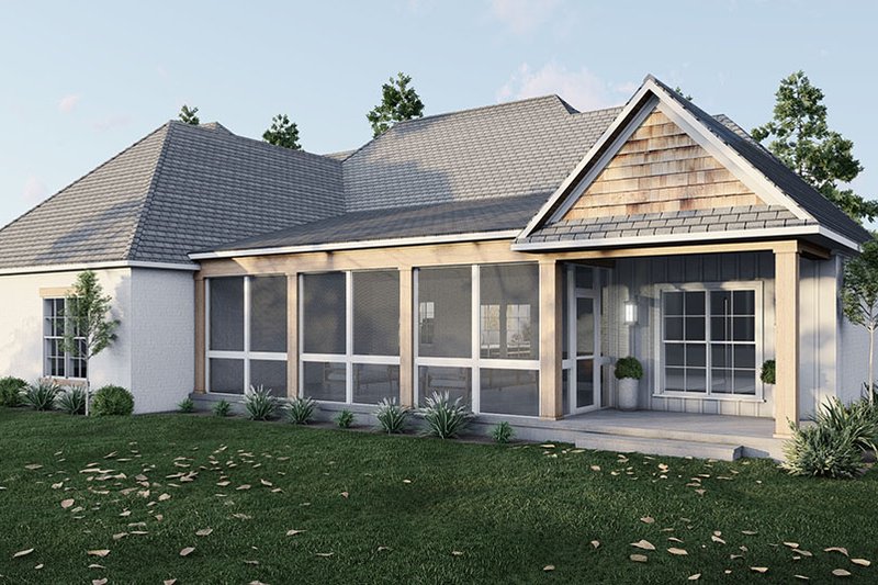 Architectural House Design - Exterior - Rear Elevation for European House Plan #923-301 - 3 bed, 2.5 bath