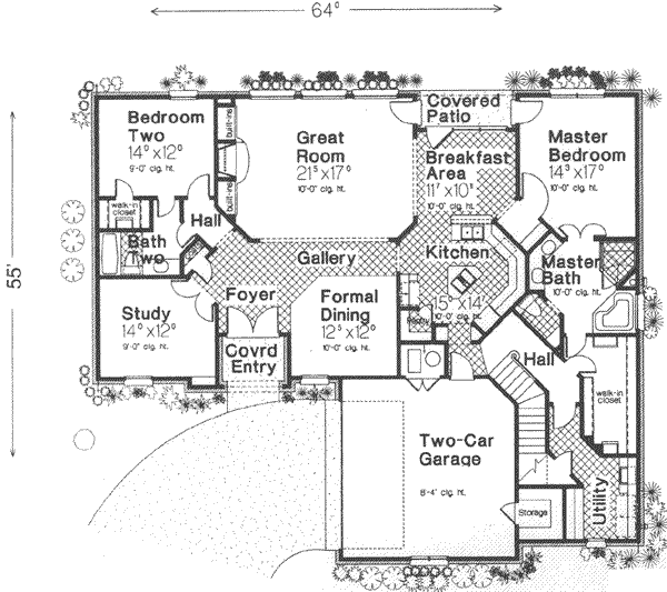 Floor Plan - Main Floor for European House Plan #310-486 - 2 bed, 2 bath