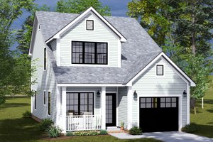 Exterior - Front Elevation for Cottage House Plan #513-2313 - 3 bed, 2.5 bath