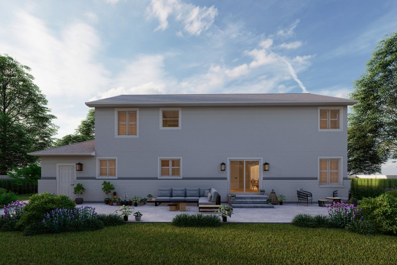 House Design - Exterior - Rear Elevation for Traditional House Plan #1060-17 - 7 bed, 4 bath