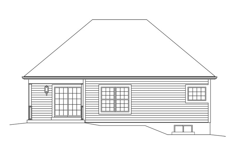 Dream House Plan - Exterior - Rear Elevation for Ranch House Plan #57-647 - 2 bed, 2 bath