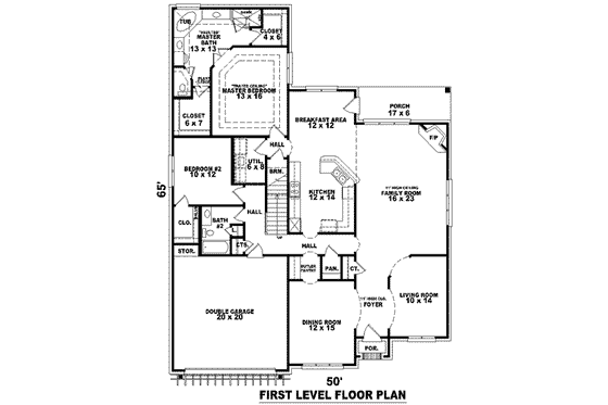 Floor Plan - Main Floor for European House Plan #81-1115 - 4 bed, 3 bath