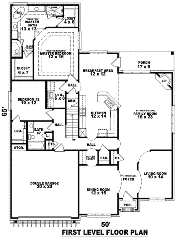 Floor Plan - Main Floor for European House Plan #81-1115 - 4 bed, 3 bath