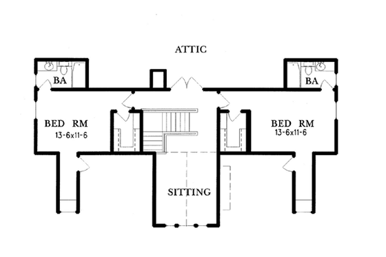 Floor Plan - Upper Floor for Country House Plan #15-215 - 3 bed, 3.5 bath