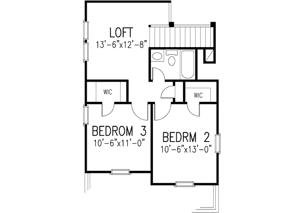 House Plan Design - European Floor Plan - Upper Floor Plan #410-317