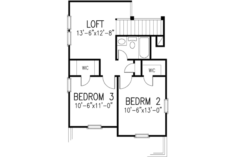 Home Plan - Floor Plan - Upper Floor for European House Plan #410-317 - 3 bed, 2.5 bath