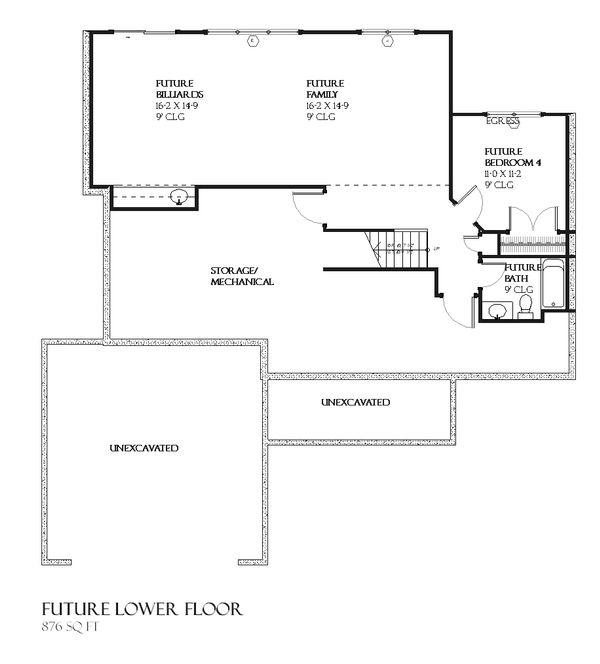 Traditional Floor Plan - Lower Floor Plan #901-44