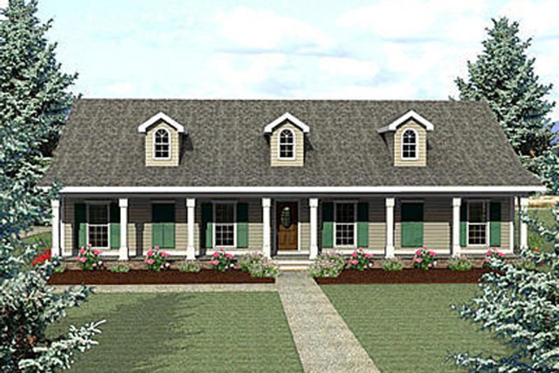 Home Plan - Country Exterior - Front Elevation Plan #44-123