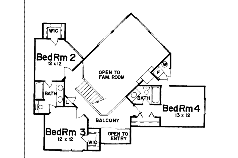 House Plan Design - Floor Plan - Upper Floor for European House Plan #52-154 - 4 bed, 3.5 bath