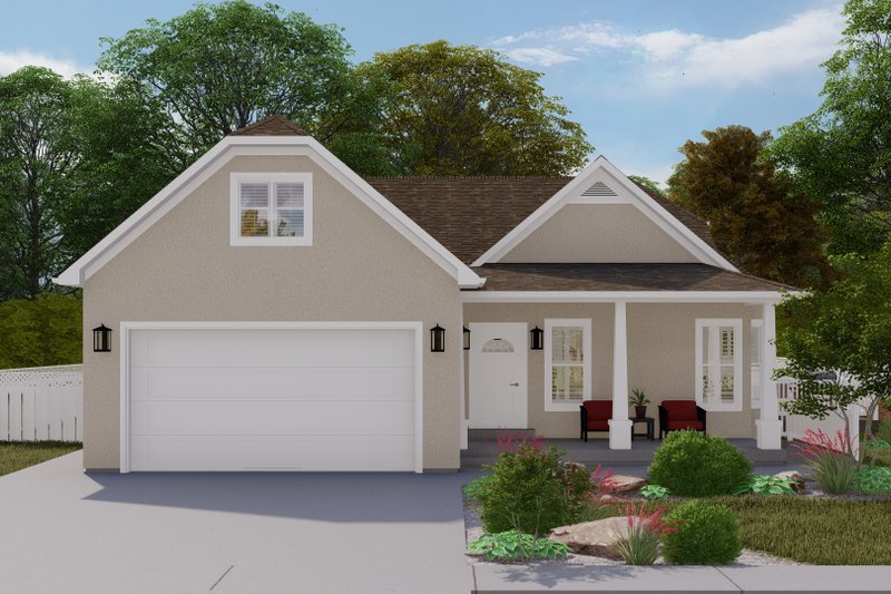 House Blueprint - Exterior - Front Elevation 3 for Farmhouse House Plan #1060-108 - 2 bed, 2 bath