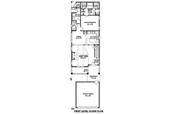 Floor Plan - Main Floor for Traditional House Plan #81-1380 - 3 bed, 2.5 bath
