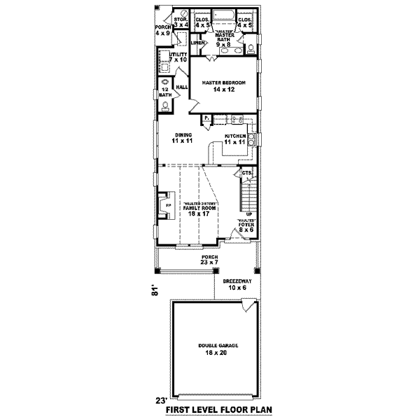 Floor Plan - Main Floor for Traditional House Plan #81-1380 - 3 bed, 2.5 bath