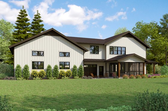 Exterior - Rear Elevation for Country House Plan #48-1113 - 3 bed, 3.5 bath