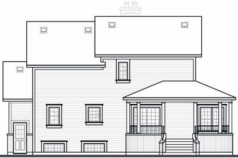 Home Plan - Exterior - Rear Elevation for Farmhouse House Plan #23-748 - 4 bed, 2.5 bath