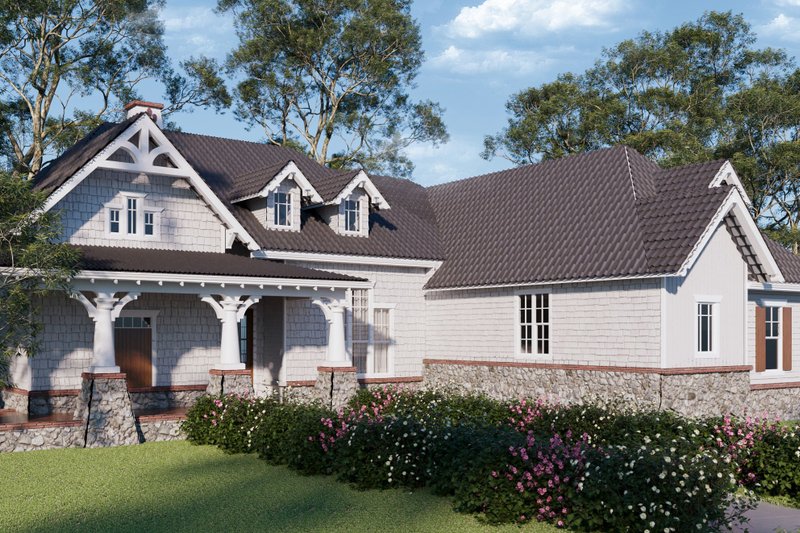 House Blueprint - Exterior - Front Elevation 4 for Craftsman House Plan #54-304 - 3 bed, 2 bath