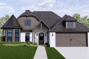 Dream House Plan - Tudor Exterior - Front Elevation Plan #1096-104