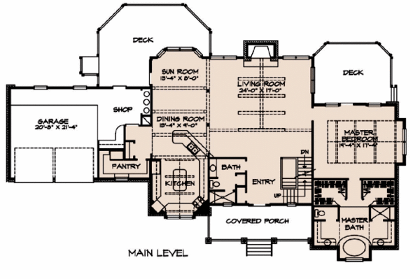 Country Floor Plan - Main Floor Plan #140-115