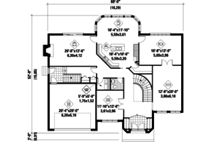 Floor Plan - Main Floor for European House Plan #25-4699 - 5 bed, 2 bath