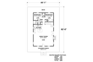 Floor Plan - Main Floor for Craftsman House Plan #56-724 - 4 bed, 3 bath